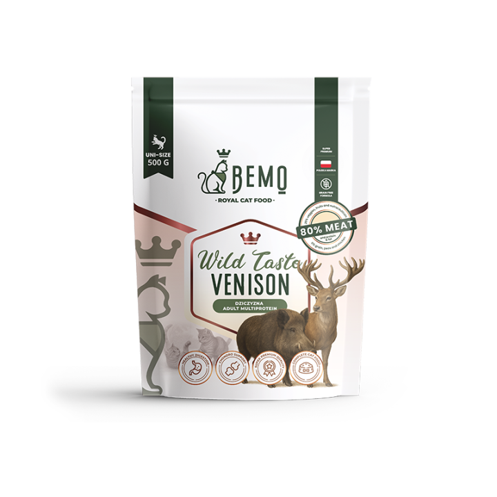 Bemo Cat Wild Taste Venison – Trockenfutter für Katzen mit Wild (Hirsch)