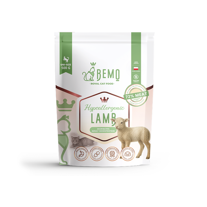 Bemo Cat Hypoallergenic – Trockenfutter für Katzen mit Lamm