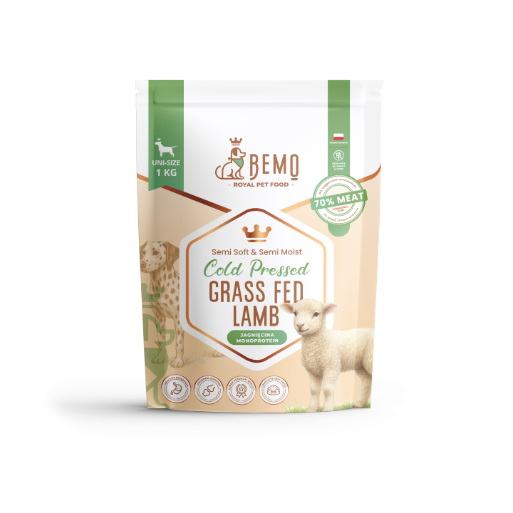 Bemo Cold Pressed Grass Fed Lamb - kaltgepresstes Hundefutter mit Lammfleisch
