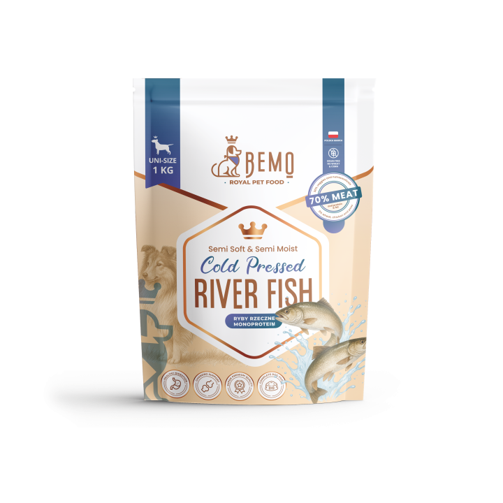 Bemo Cold Pressed River Fish - kaltgepresstes Hundefutter mit Flussfischen
