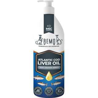Atlantic Cod Liver Oil - Tran aus Leber vom Kabeljau für Hund und Katze