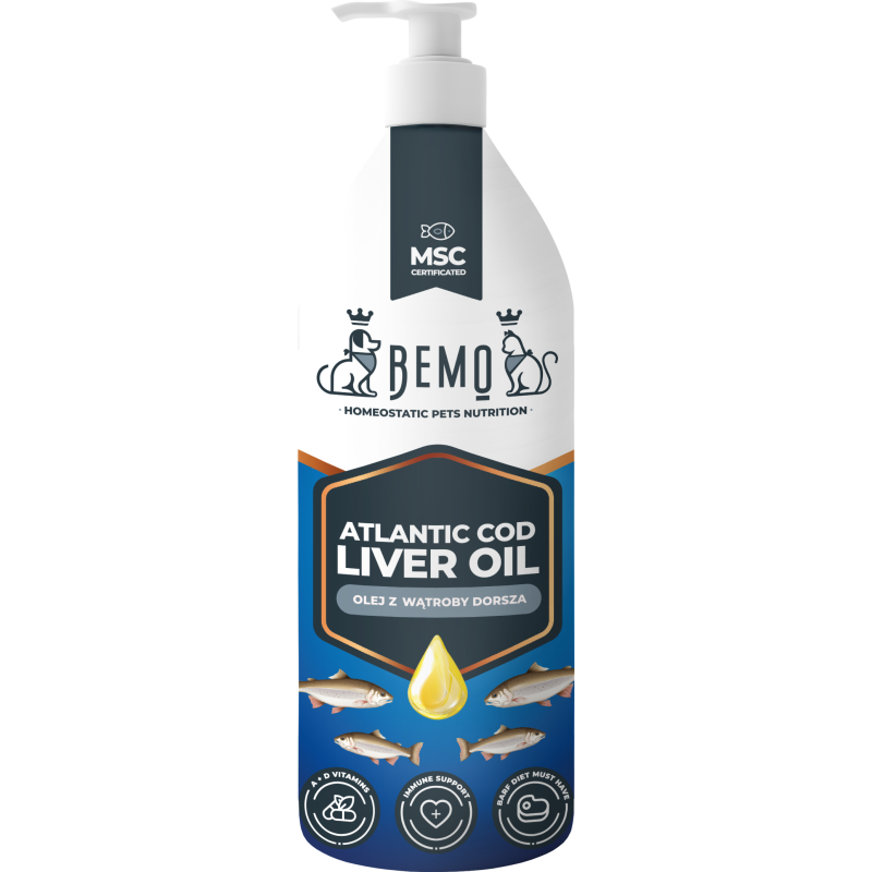 Atlantic Cod Liver Oil - Tran aus Leber vom Kabeljau für Hund und Katze