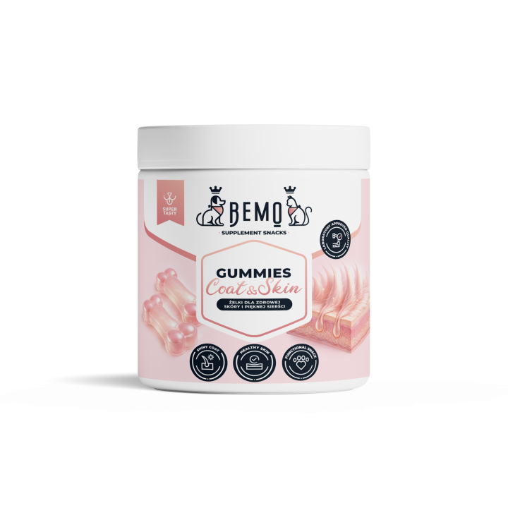 Bemo Gummies Coat & Skin - Supplement-Gummis zur Unterstützung von Haut und Fell bei Hunden und Katzen