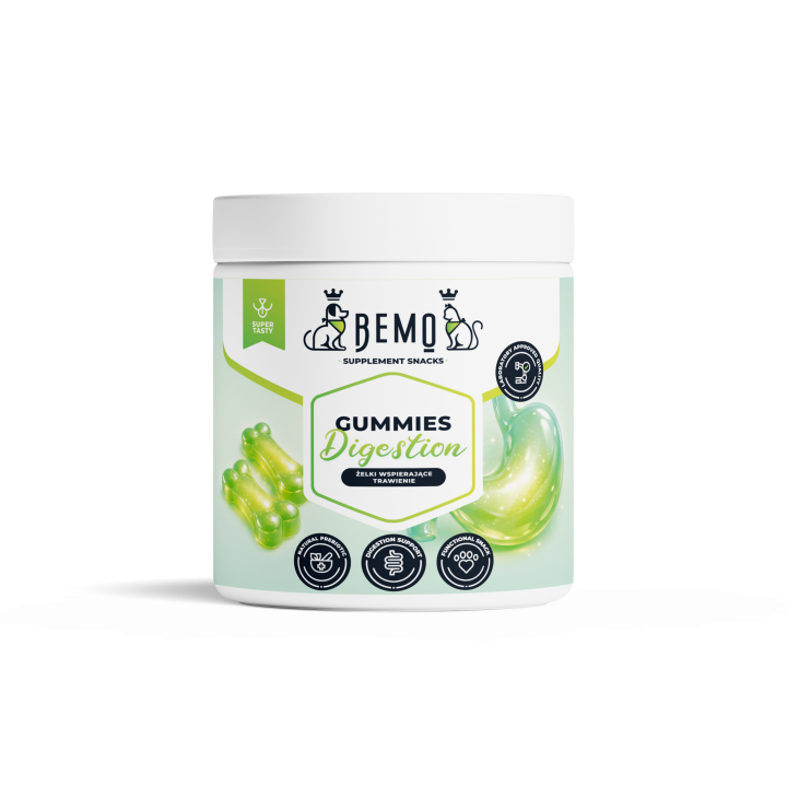 Bemo Gummies Digestion - Supplement-Gummis zur Unterstützung des Verdauungssystems von Hunden und Katzen