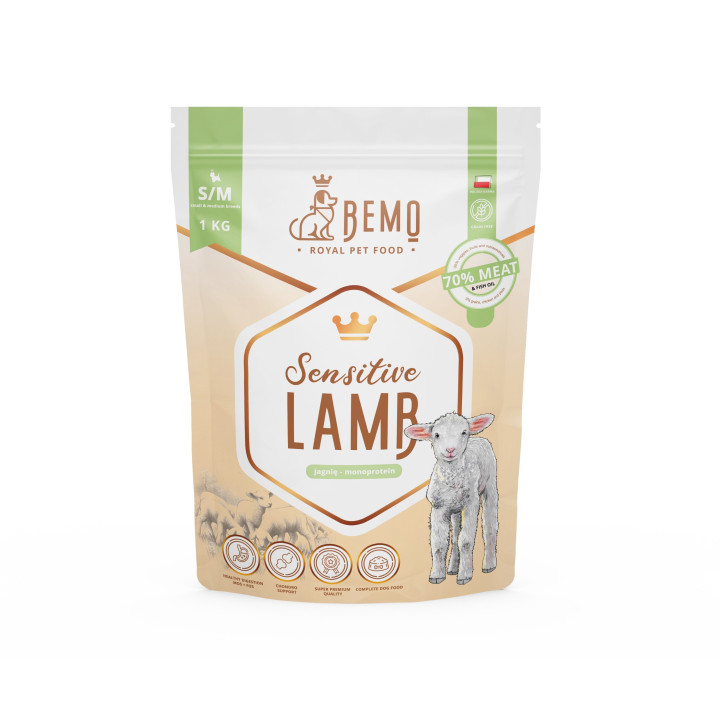 Bemo Sensitive Lamb - hypoallergenes Trockenfutter für Hunde mit Lamm