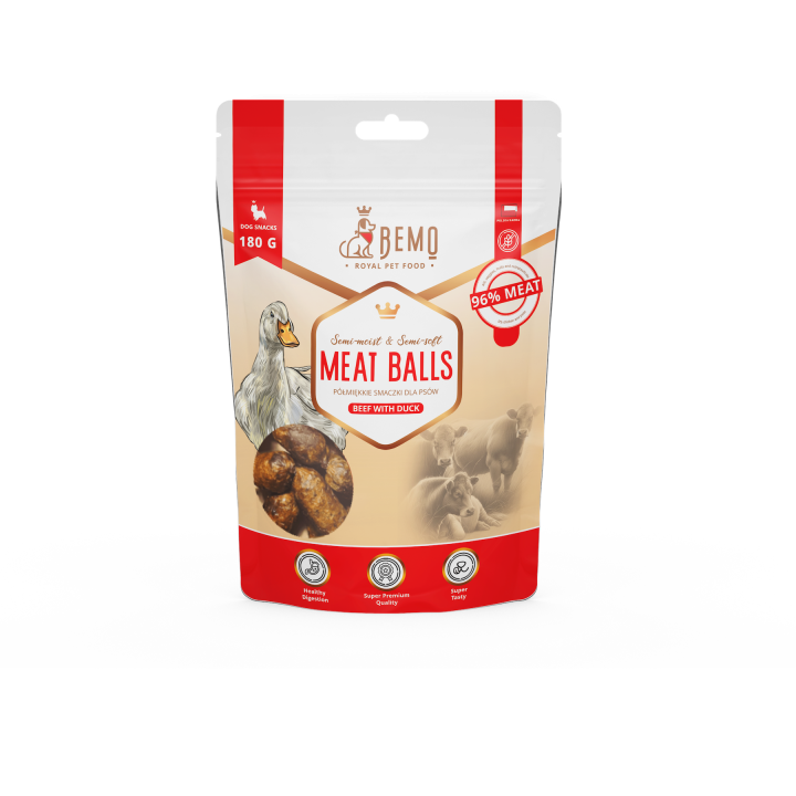 Meat Balls Beef with duck - halbfeuchte Leckerlis für Hunde mit Ente