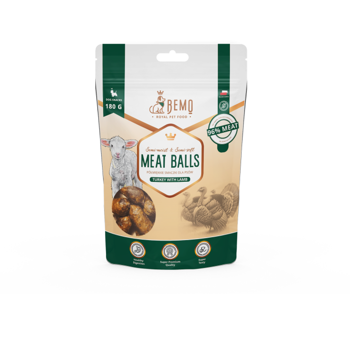 Meat Balls Turkey with lamb - halbfeuchte Leckerlis für Hunde mit Lamm