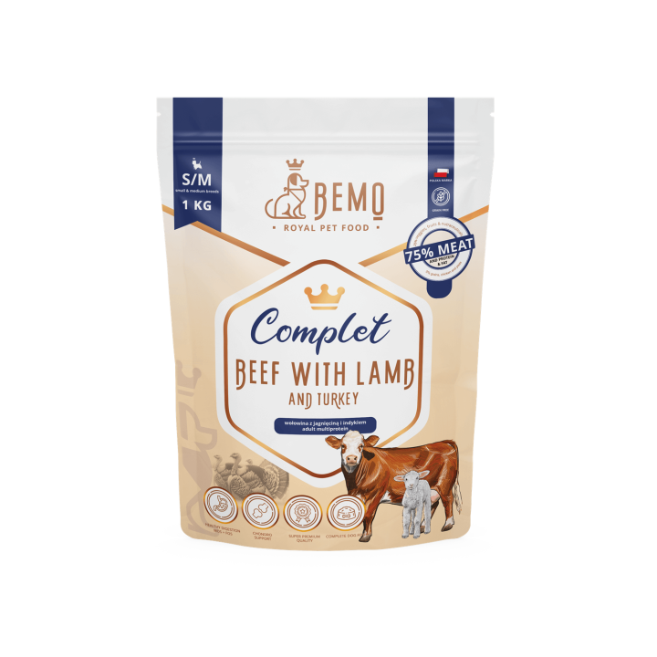 Bemo Complet - multiproteiniges Trockenfutter für Hunde mit Rindfleisch ohne Huhn