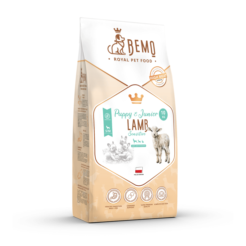 Bemo Puppy & Junior Sensitive Lamb - hypoallergenes Trockenfutter für Welpen mit Lamm