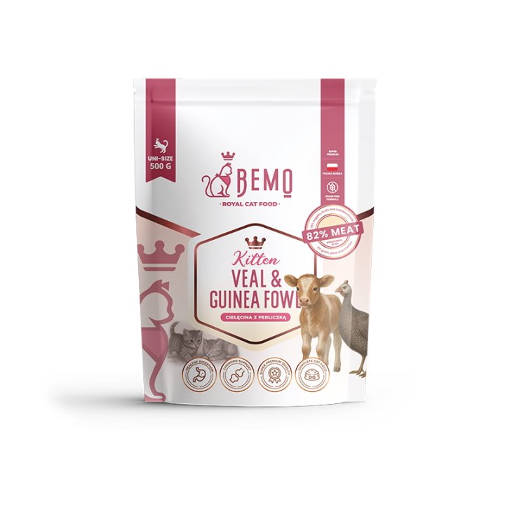 Bemo Kitten Veal & Guinea Fowl – Trockenfutter für Kätzchen mit Kalbfleisch und Perlhuhn