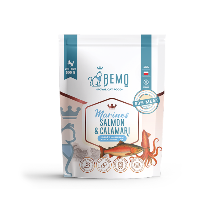 Bemo Cat Marines Salmon & Calamari – Trockenfutter für Katzen mit Lachs und Tintenfisch